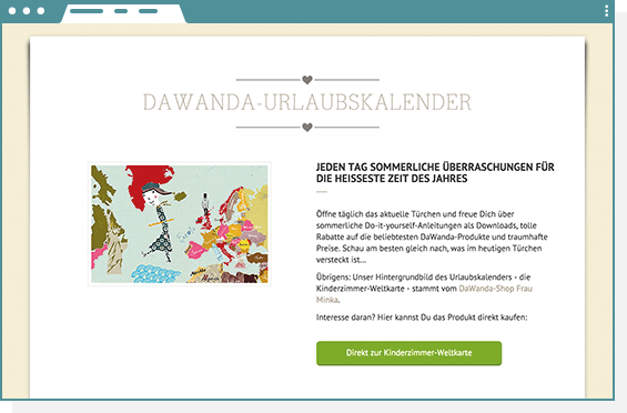 DaWanda - Urlaubskalender 2014